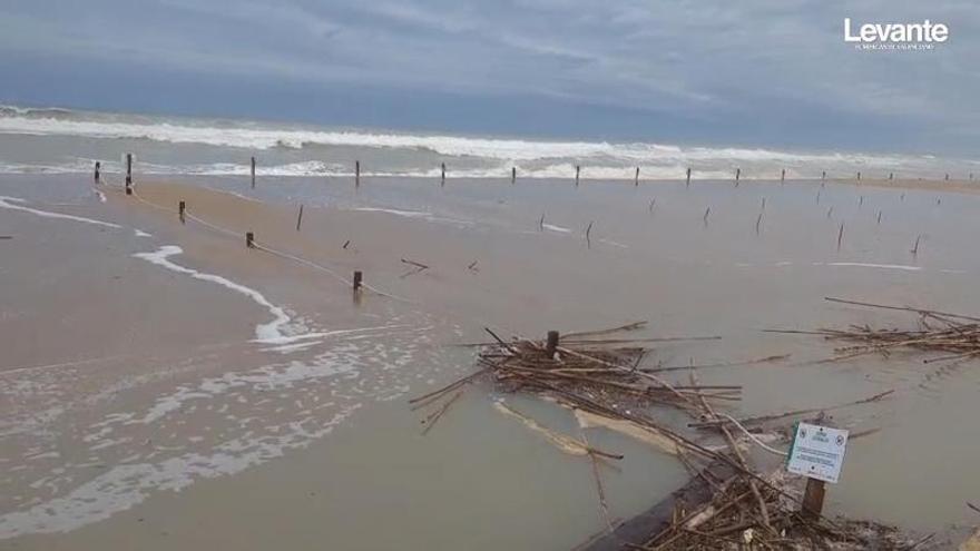 Las consecuencias del temporal en el Saler: la playa de la Casbah ha desaparecido