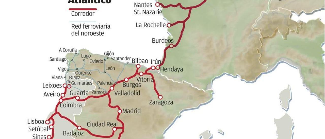 Fomento excluye al Noroeste de los fondos de la UE para el Corredor Atlántico de mercancías