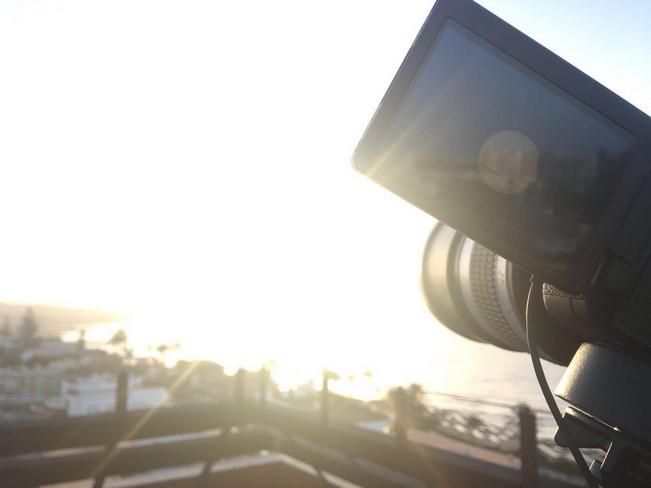 El eclipse, visto desde la Playa del Inglés