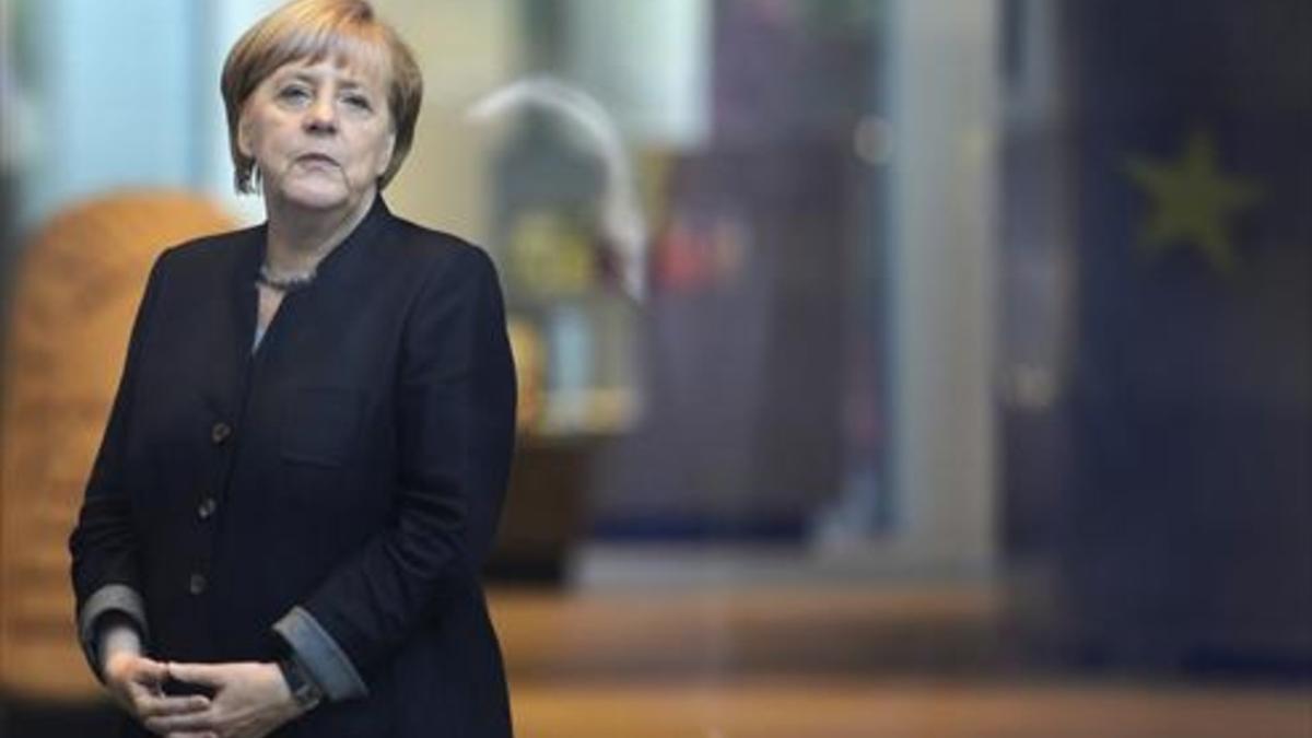 Angela Merkel, el pasado miércoles en la Cancillería de Berlín.