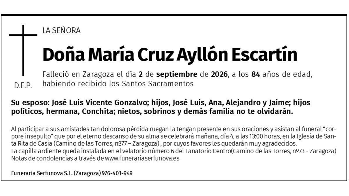 Doña María Cruz Ayllón Escatín