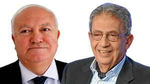 Miguel Ángel Moratinos y Mahmoud Amr Musa