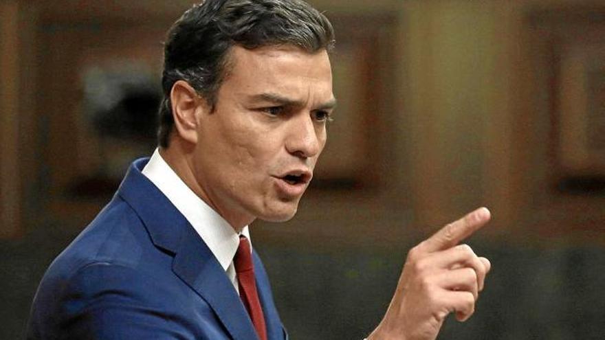 Pedro Sánchez durant la seva intervenció ahir al Congrés dels Diputats