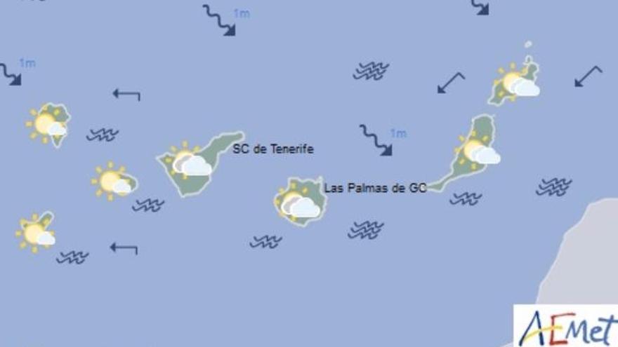 Tiempo nuboso y con posibles calimas en Canarias