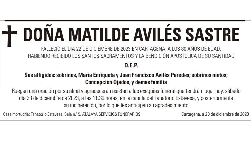 Dña. Matilde Avilés Sastre