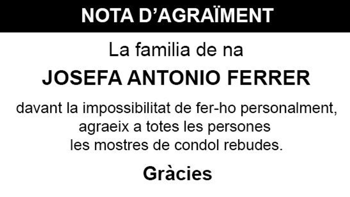 Nota Josefa Antonio Ferrer