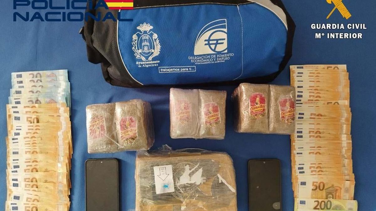 Dinero y drogas intervenidos en la detención del vecino de Montijo.