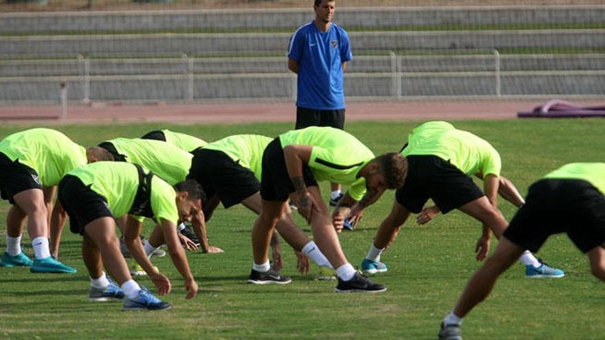 Javi Gracia, en un entrenamiento de pretemporada.