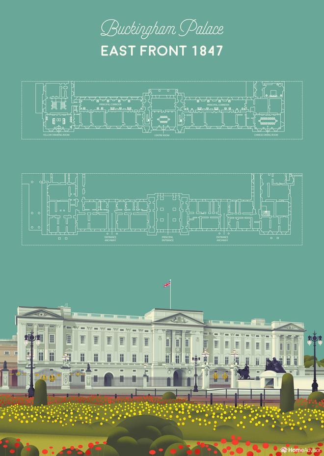 East front 1847, Buckingham Palace