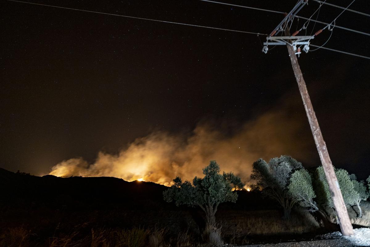 Incendio en la zona de Kiotari de Rodas, Grecia.