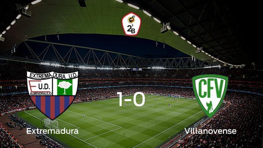 Victoria del Extremadura UD por la mínima frente al Villanovense (1-0)