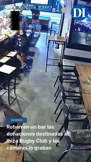 Roban en un bar las donaciones destinadas al Ibiza Rugby Club y las cámaras lo graban