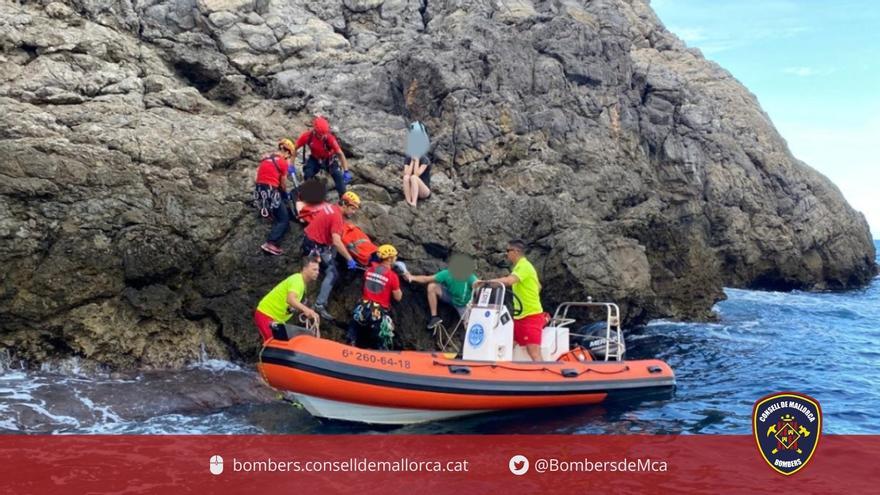 Rescatan a un escalador herido tras caer de cinco metros de altura cuando hacía psicobloc en el puerto de Sóller
