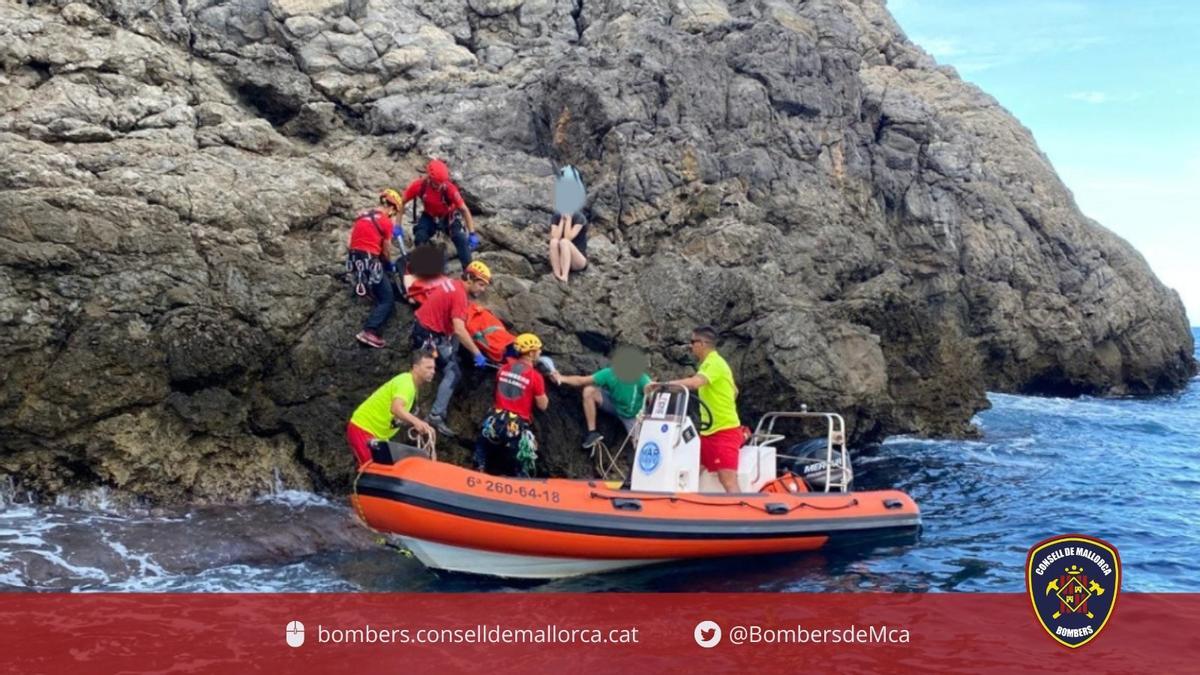Rescatan a un escalador herido tras caer de cinco metros de altura cuando hacía psicobloc en el puerto de Sóller