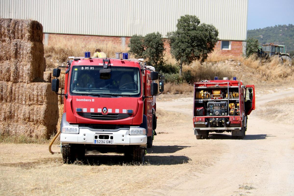 Incendi agrícola i de vegetació al Solsonès, a Biosca