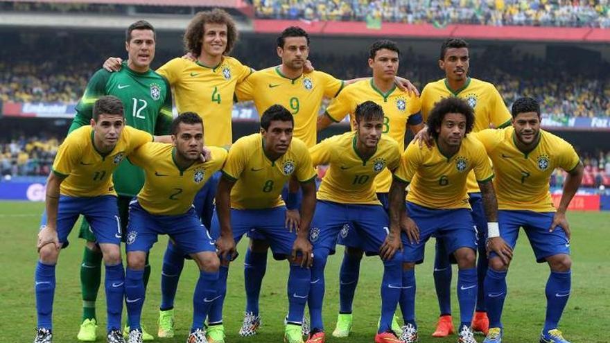 Once de Brasil que se enfrentó el pasado viernes a Serbia en Sao Paulo.