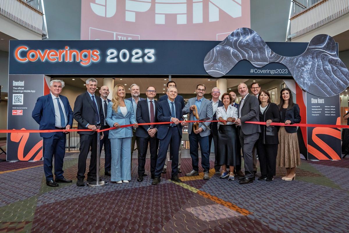 Momento de la inauguración de la feria Coverings 2023, en Orlando.