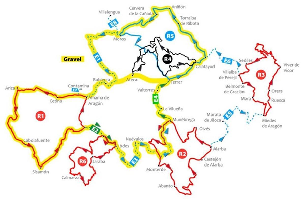 Mapa de la red de rutas cicloturísticas sostenibles