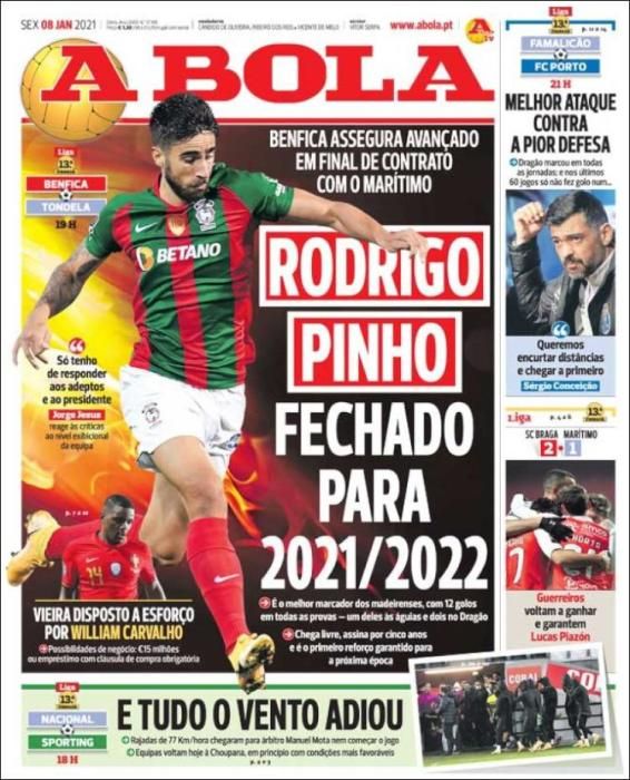 Portada A BOLA viernes 8 enero 2021