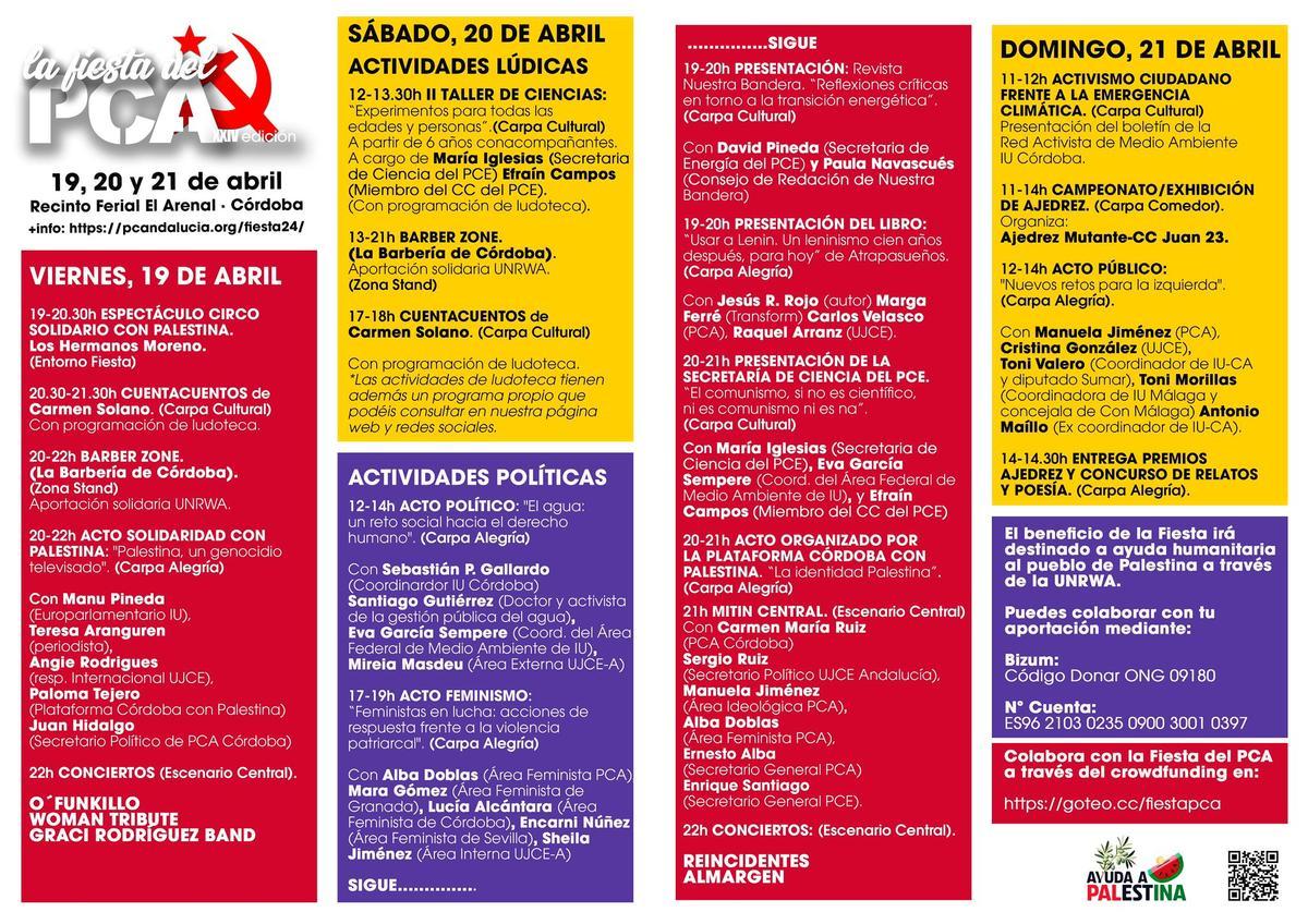 Cartel de la 24ª Fiesta del PCA.