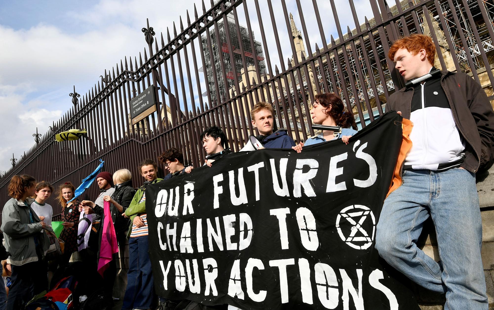 Protesta de activistas climáticos de la organización Extinction Rebellion en Londres en una imagen de archivo.