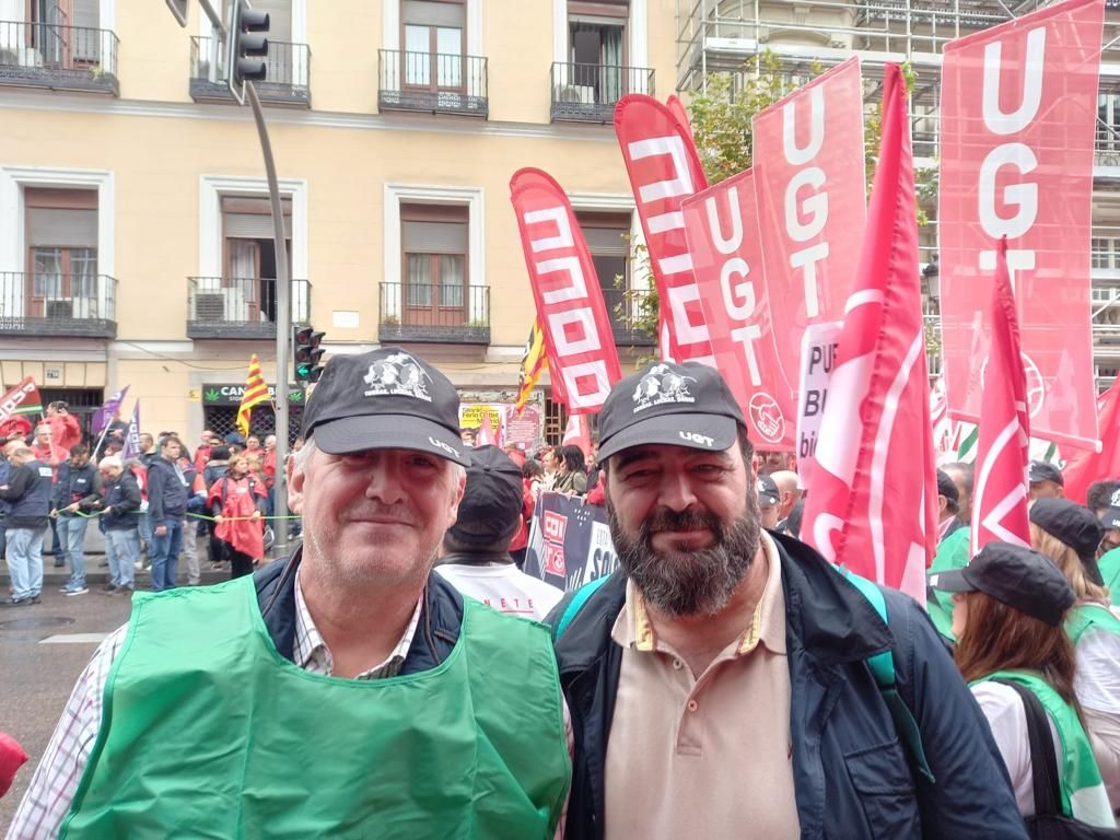 Pedro Téllez y Vicente Palomares, en la manifestación de Madrid.
