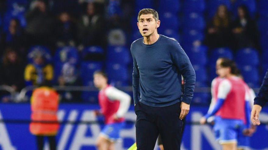 Hidalgo, durante el duelo ante la Real Sociedad B.