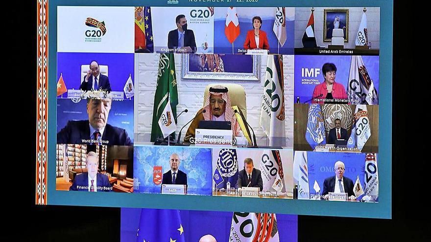 Una imatge de la cimera virtual dels líders del G20 que va arrencar ahir.