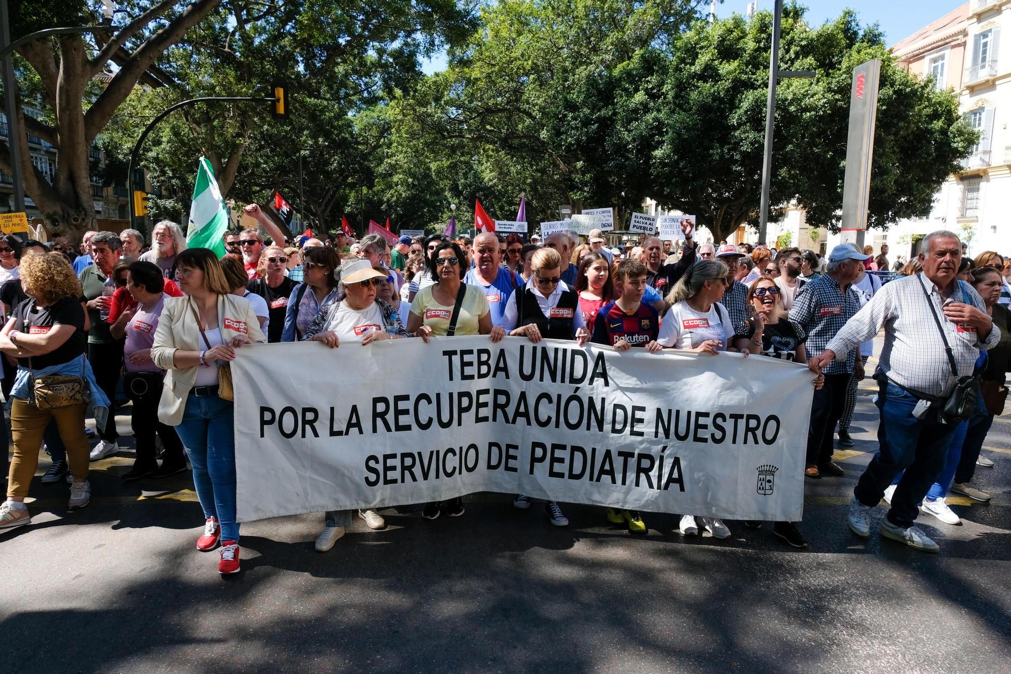 La manifestación en defensa de la Sanidad pública reúne a más de 7.000 personas en Málaga