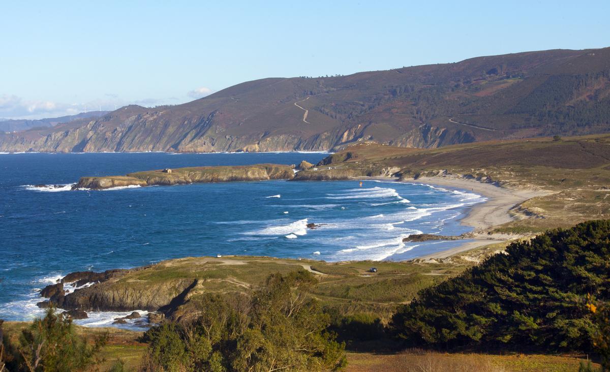 Hermosa playa de Santa Comba. Océano Atlántico, Ferrol. Galicia. España