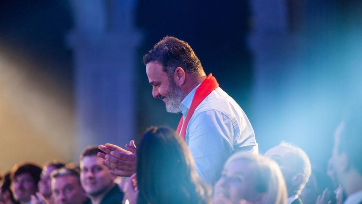 Ángel León, de Aponiente, celebra su premio a la sostenibilidad. | DAVE BIRD