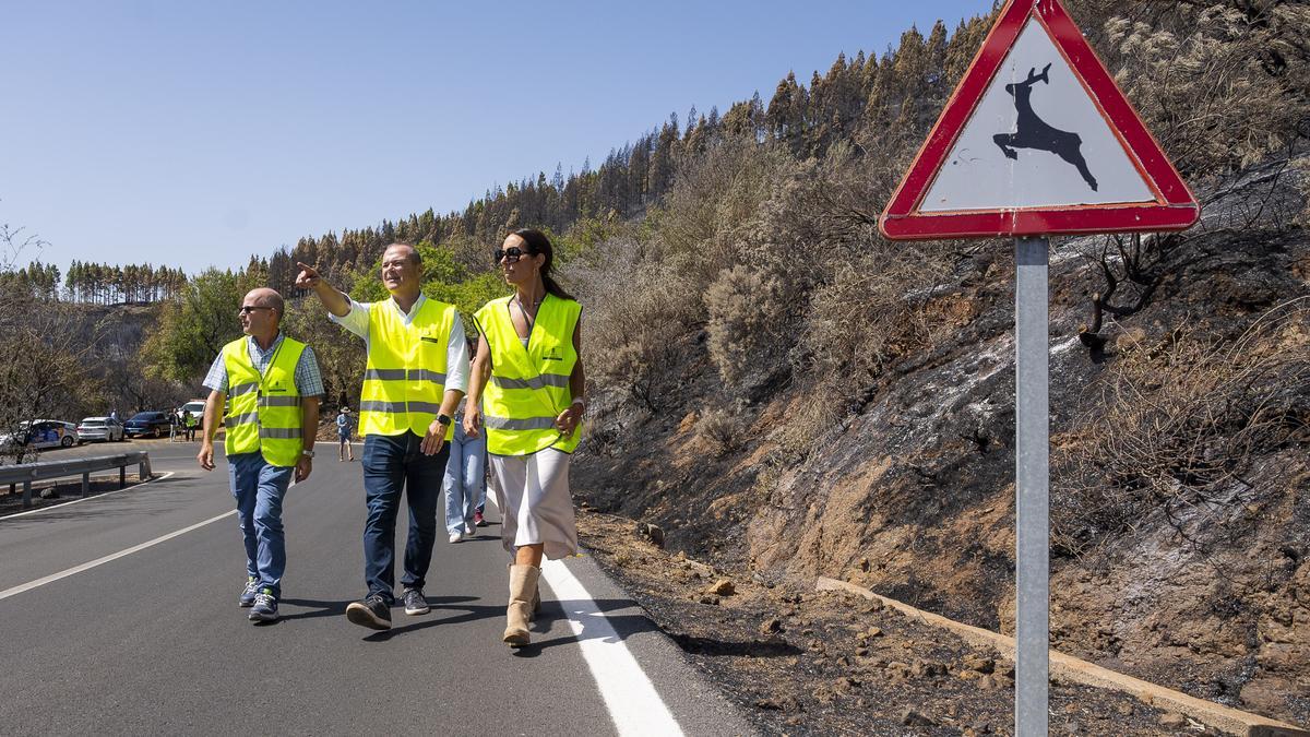 El Cabildo de Gran Canaria hace balance de los daños en las carreteras por el incendio de Tejeda