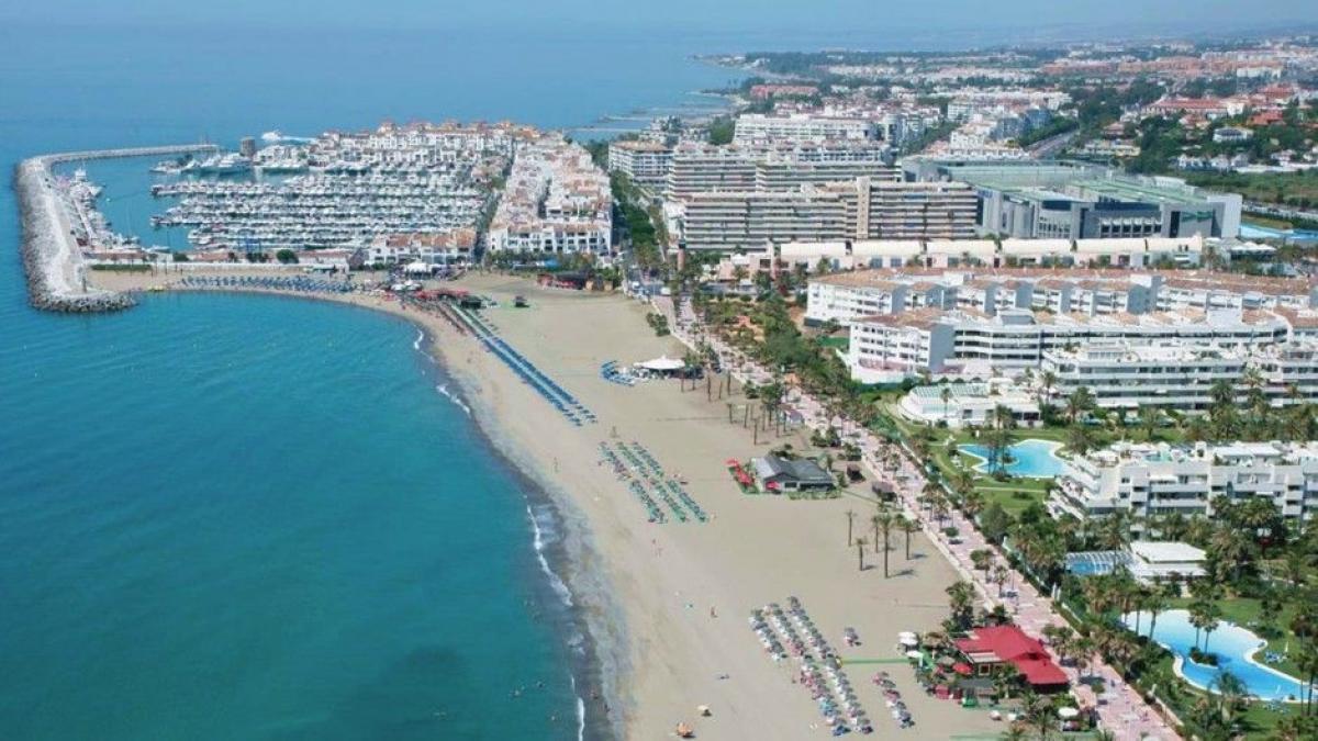 Una vista aérea del litoral de Marbella.