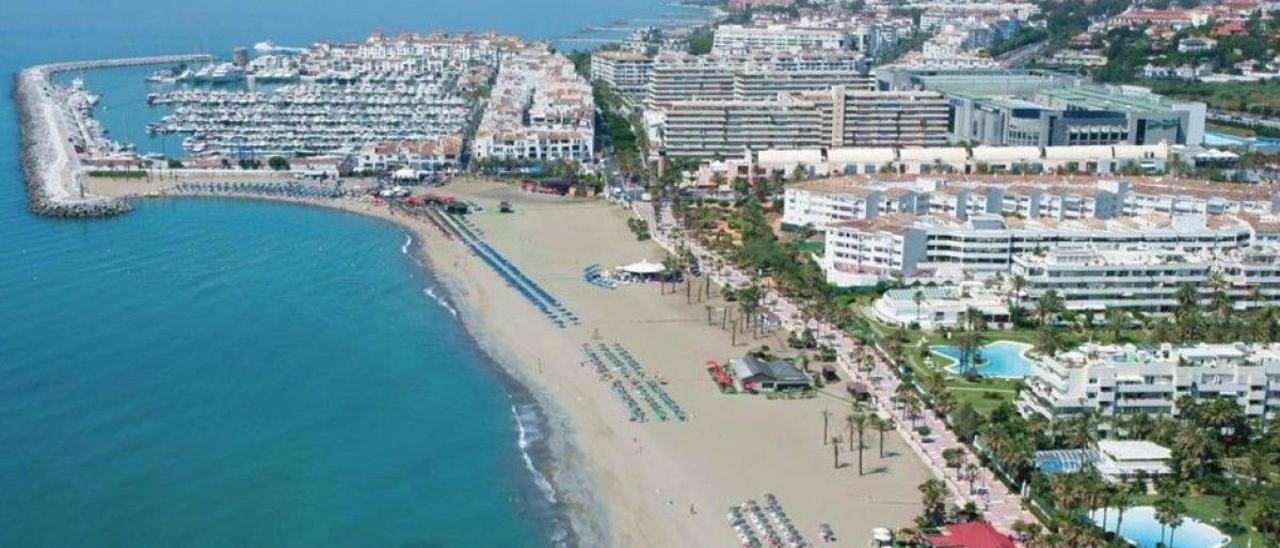 Una vista aérea del litoral de Marbella.