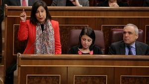 Margarita Robles en el pleno del Congreso de los Diputados.