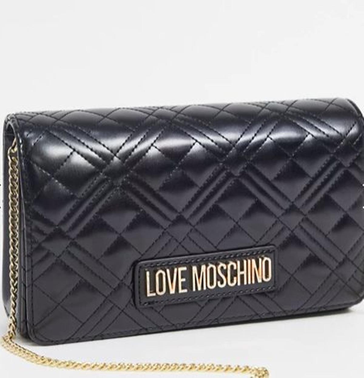 Bolso bandolera guateado en negro de Love Moschino