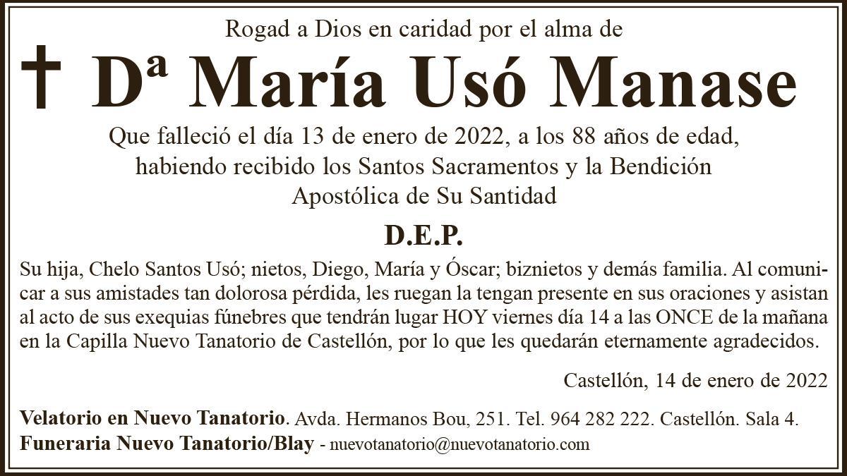 Dª María Usó Manase