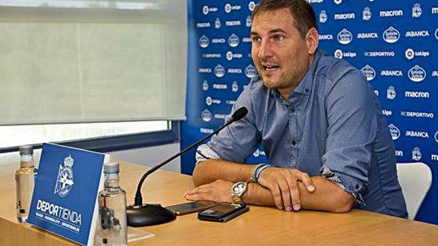 Manu Sánchez, ayer en la ciudad deportiva de Abegondo.