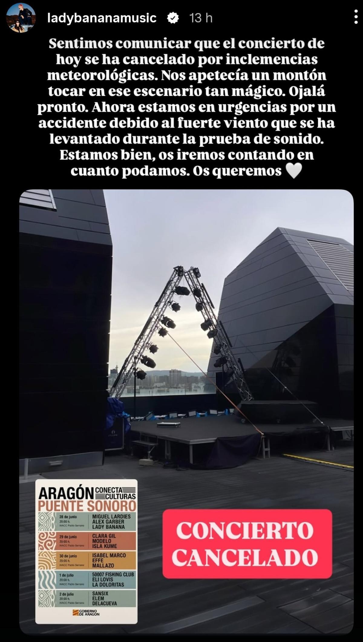 El concierto se tuvo que cancelar este domingo.