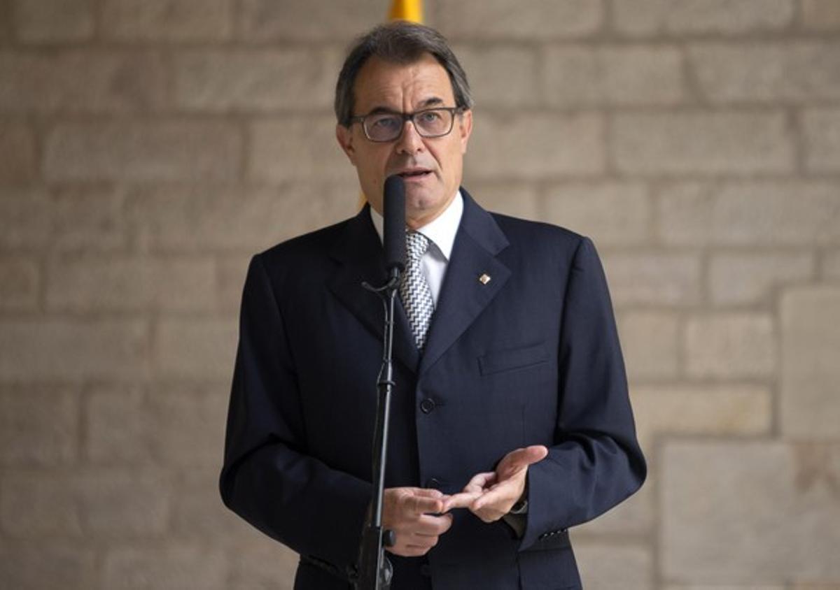 Artur Mas, en rueda de prensa, el pasado 29 de julio en el Palau.