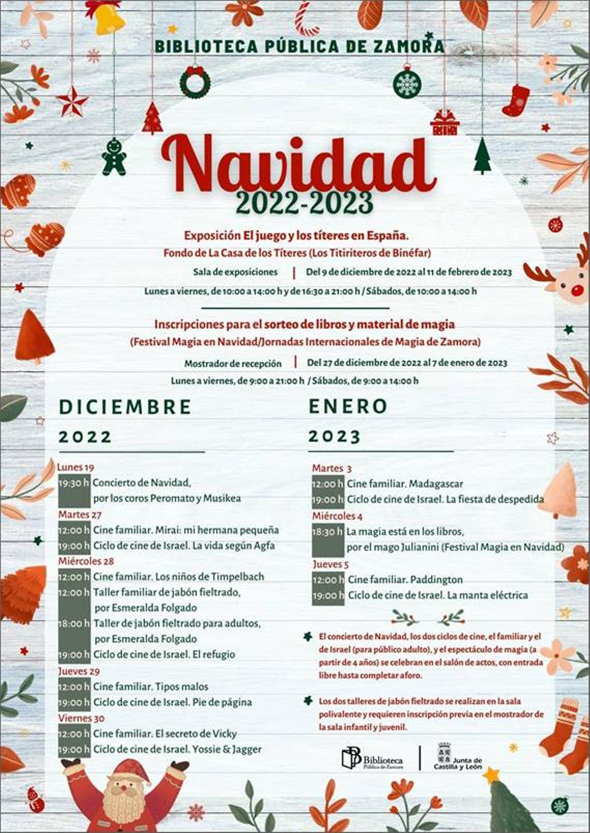 Programación de Navidad de la Biblioteca Pública del Estado.