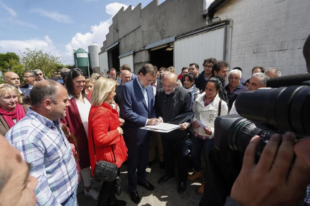 Visita de Mariano Rajoy a una ganadería en Gozón (Asturias)