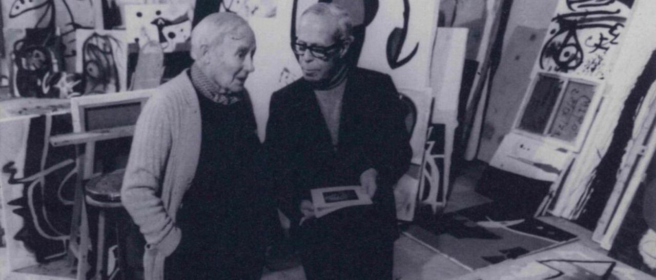 El artista Joan Miró y el arquitecto Josep Lluís Sert en el Taller Sert, en una imagen tomada en 1977.  | ROBERT GARDNER