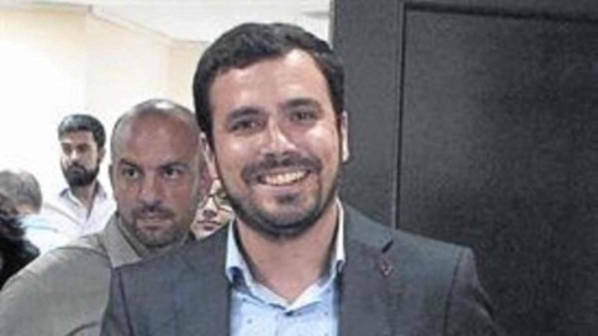 El candidato a la presidencia del Gobierno de IU, Alberto Garzón, ayer.