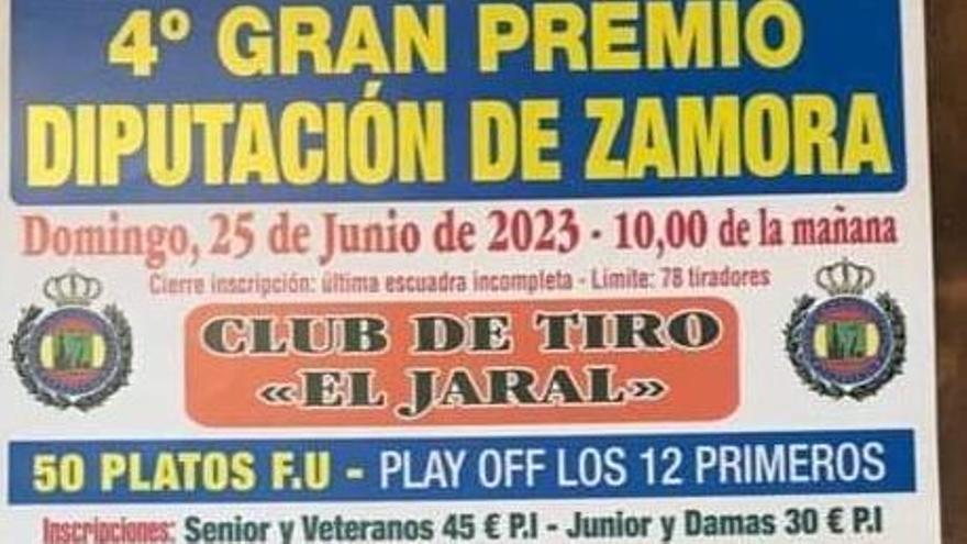 Cartel del trofeo de tiro al plato Gran Premio Diputación de Zamora.