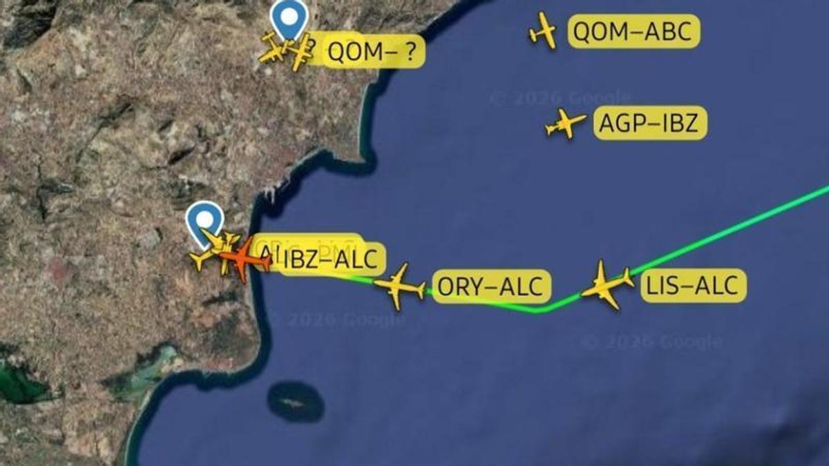 En rojo, el vuelo donde un pasajero perdió la consciencia.