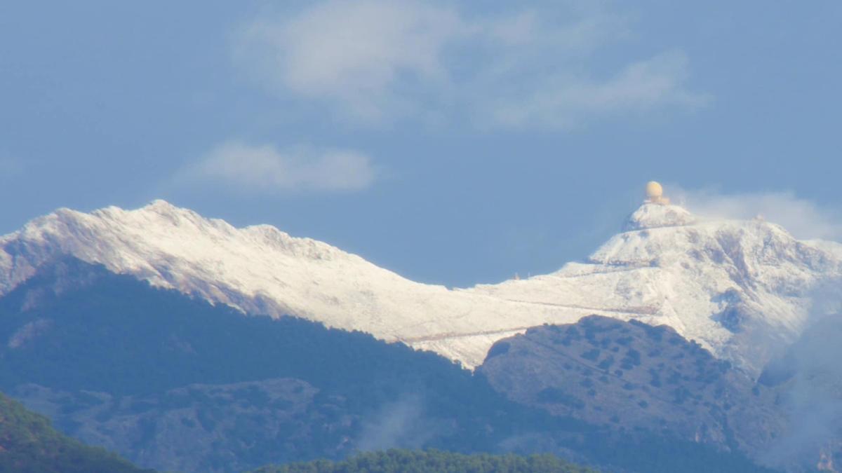 Imagen de la nevada en Mallorca, en el Puig de Major