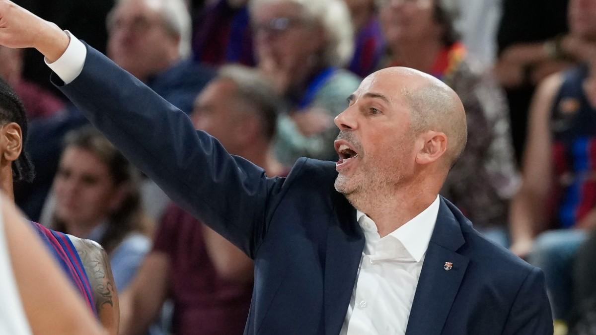 Joan Peñarroya, durante un partido con el Barça