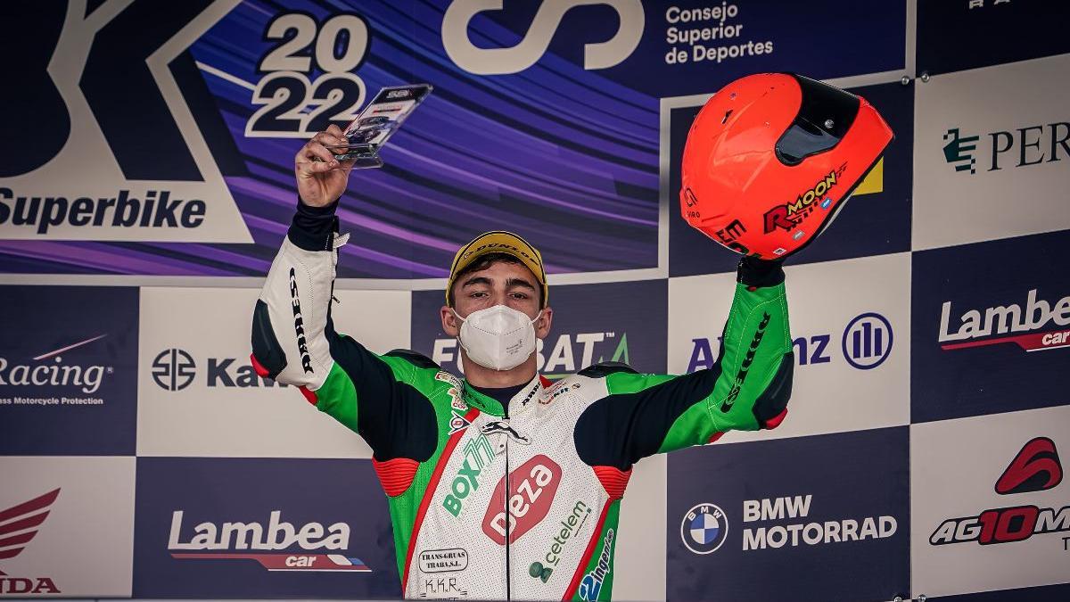 Guillem Erill, en el podio del circuito de Jerez de la Frontera.