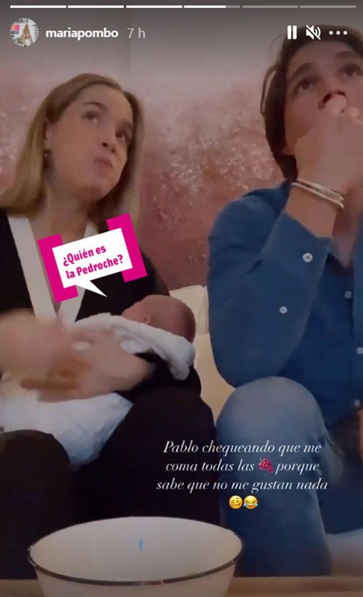 Maria Pombo comiendose las uvas con Martin